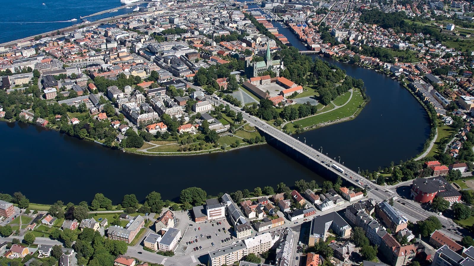 Utsikt over Trondheim og Nidelva